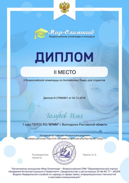 Диплом Голубев Илья